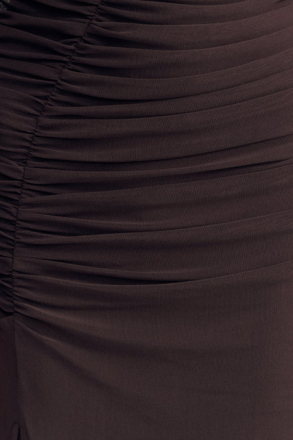 Mira Gathered Maxi Dress - Ganache