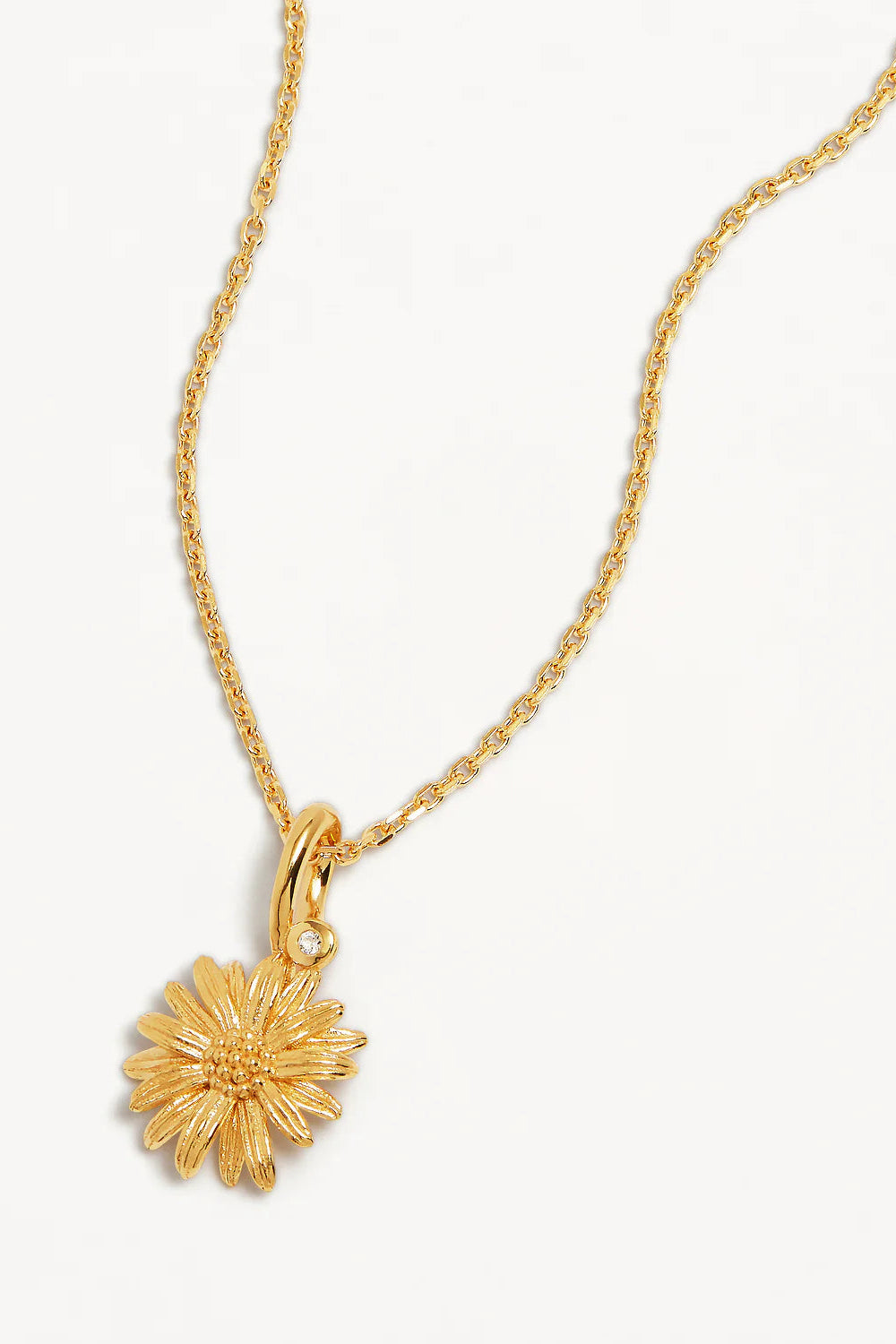 DAISY APRIL BIRTH FLOWER NECKLACE - 18K GOLD VERMEIL