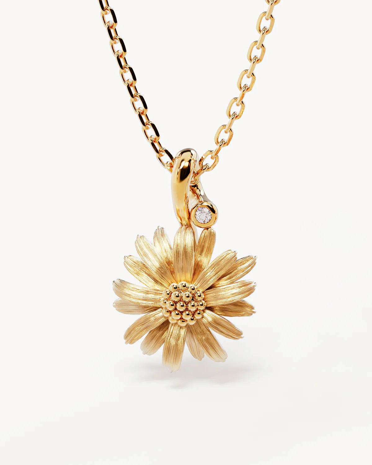 DAISY APRIL BIRTH FLOWER NECKLACE - 18K GOLD VERMEIL