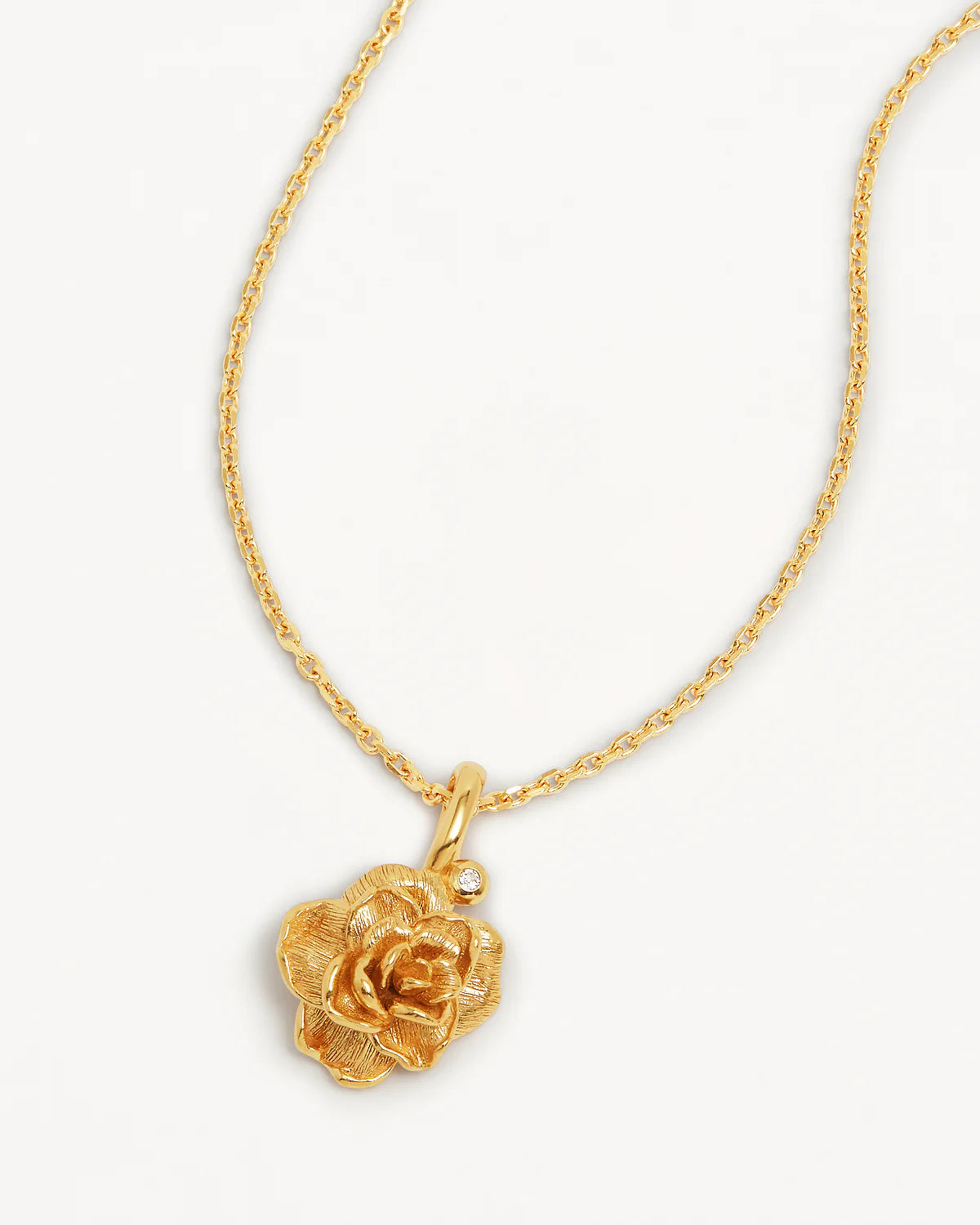 ROSE JUNE BIRTH FLOWER NECKLACE - 18K GOLD VERMEIL
