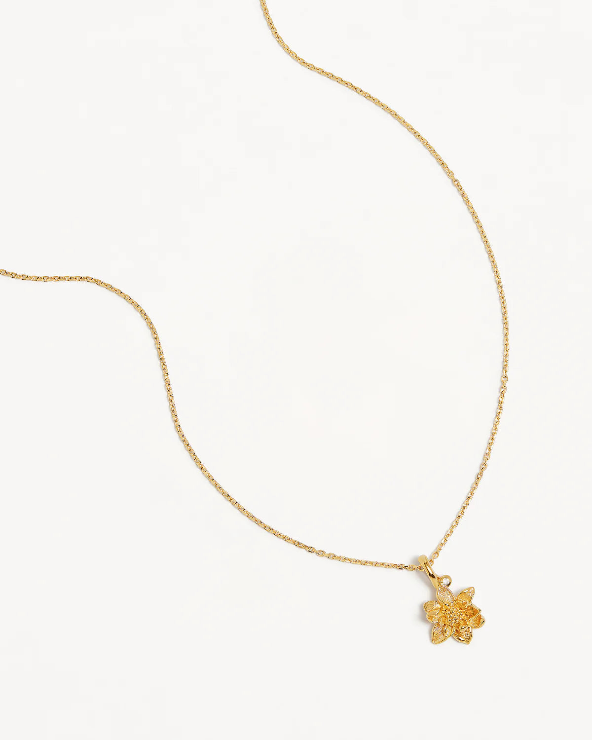 WATER LILY JULY BIRTH FLOWER NECKLACE - 18K GOLD VERMEIL