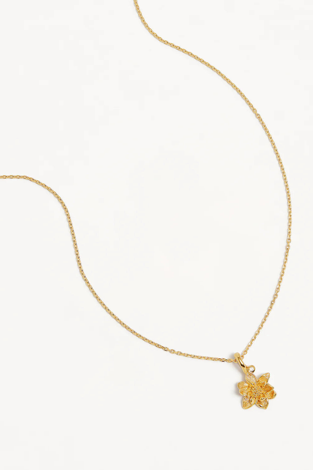 WATER LILY JULY BIRTH FLOWER NECKLACE - 18K GOLD VERMEIL