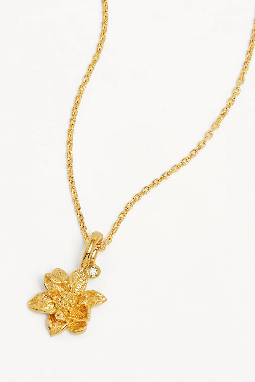 WATER LILY JULY BIRTH FLOWER NECKLACE - 18K GOLD VERMEIL