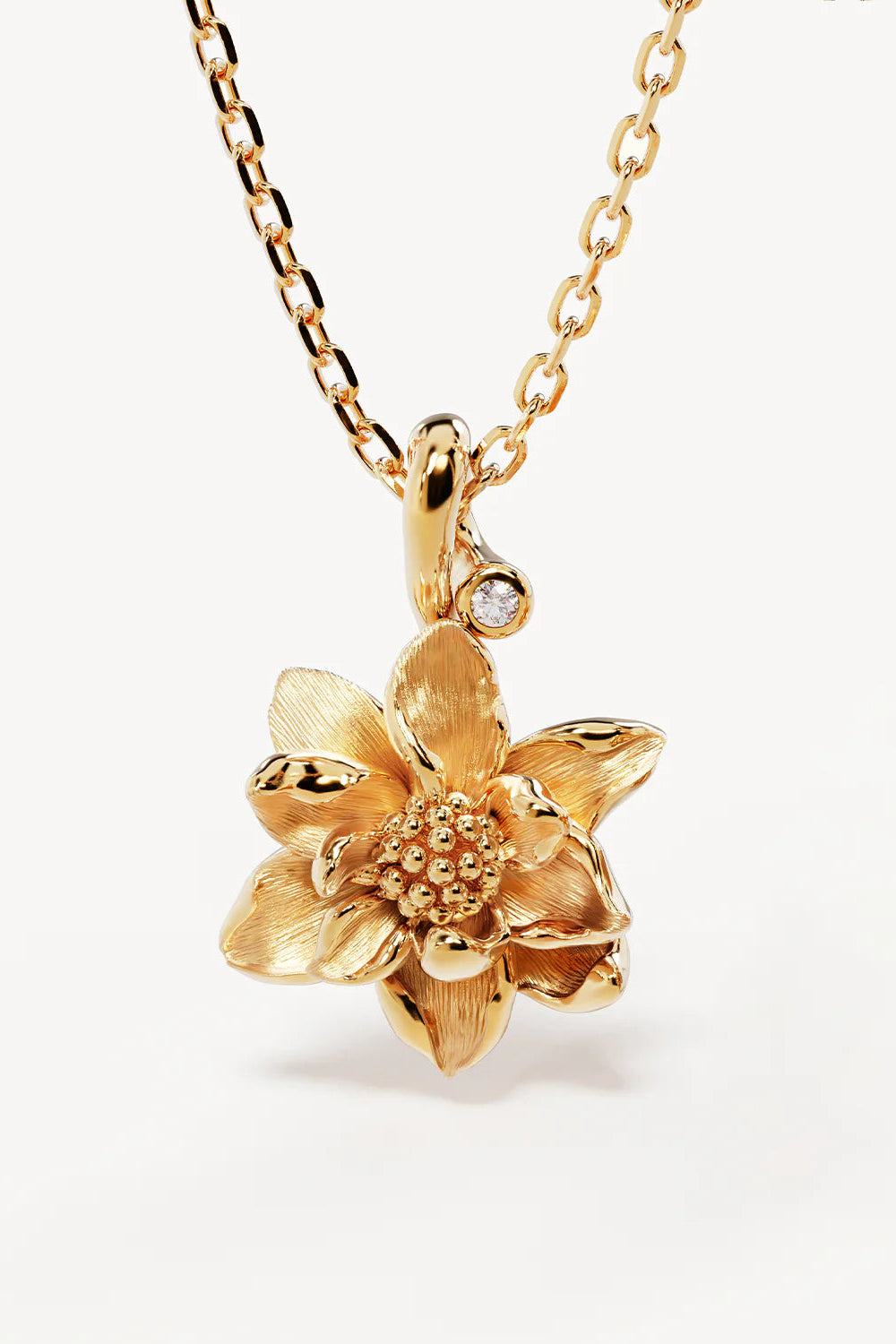 WATER LILY JULY BIRTH FLOWER NECKLACE - 18K GOLD VERMEIL