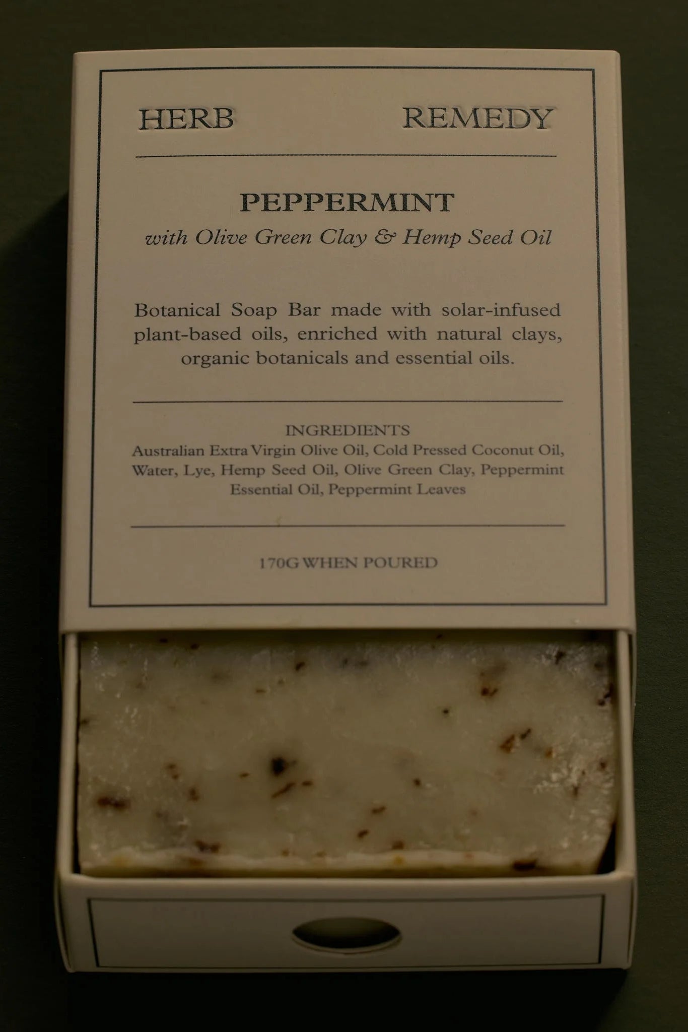 Botanical Bar - Peppermint with Olive Green Clay & Hemp Seed Oil