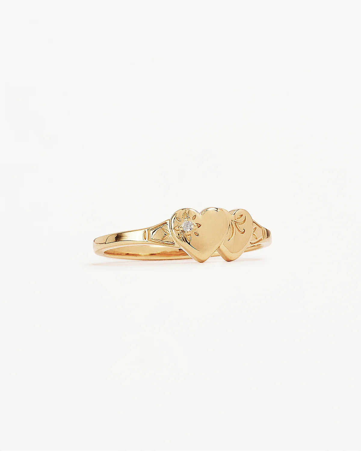 Forever Intertwined Heart Signet Ring 18k Gold Vermeil