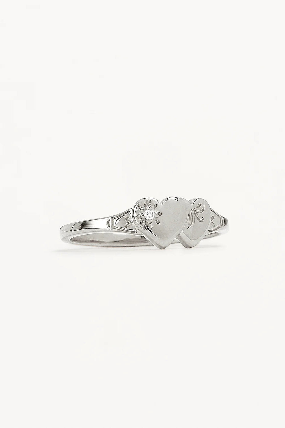 Forever Intertwined Heart Signet Ring Sterling Silver