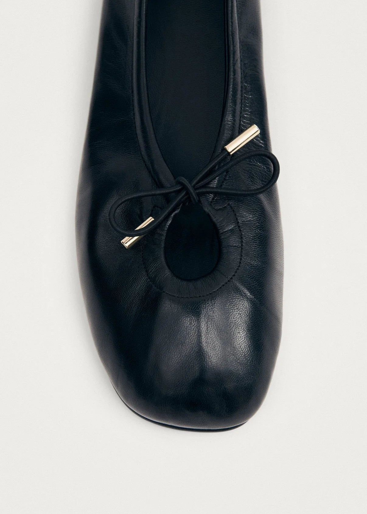 ROSALIND BALLET FLATS - BLACK LEATHER