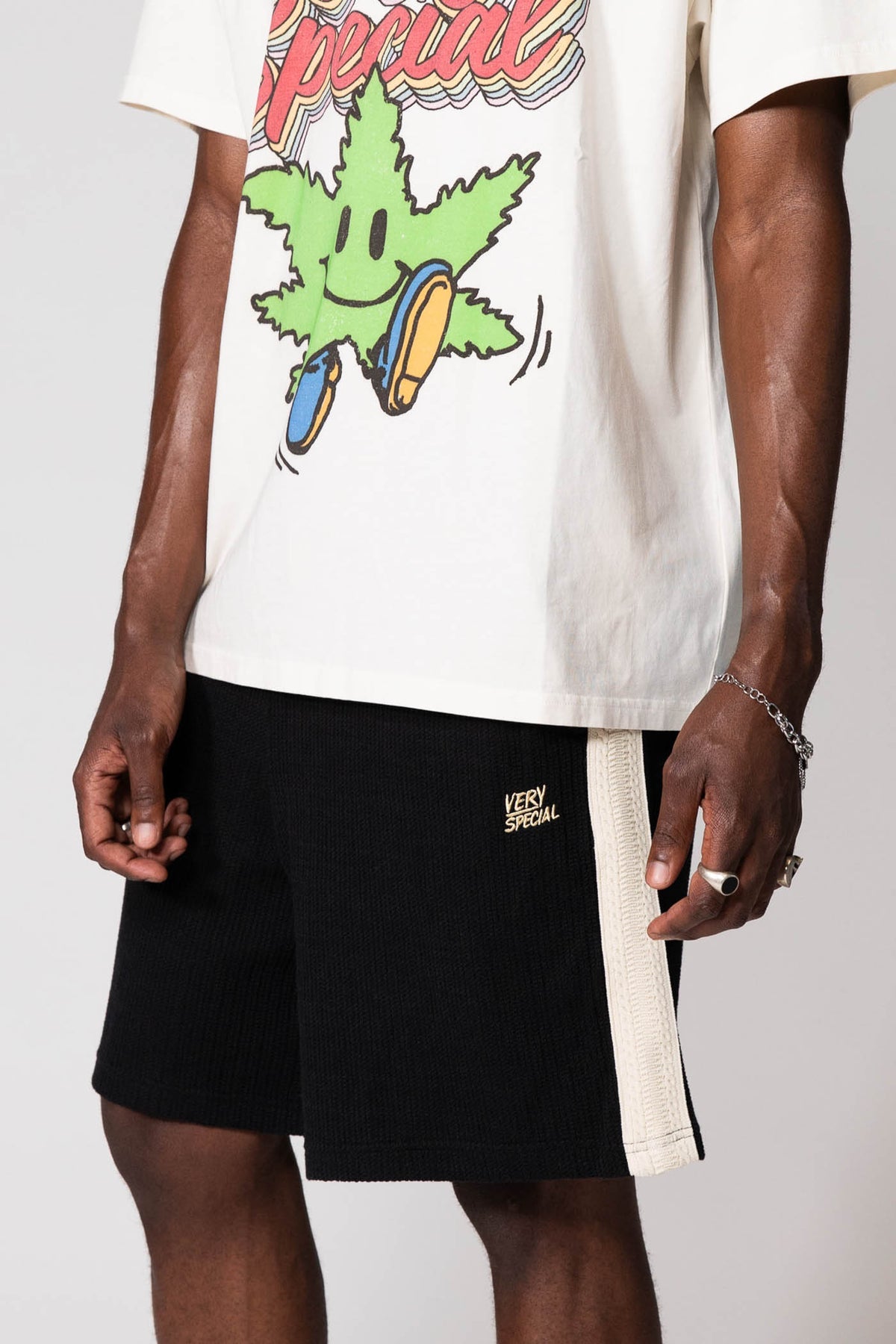 Black Knitted Relaxed Shorts