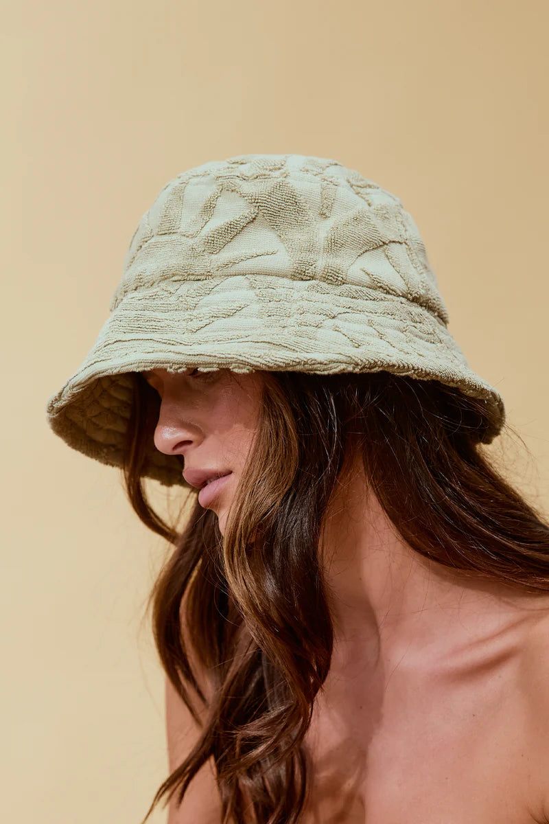 Sundown Towelling Bucket Hat - Sage