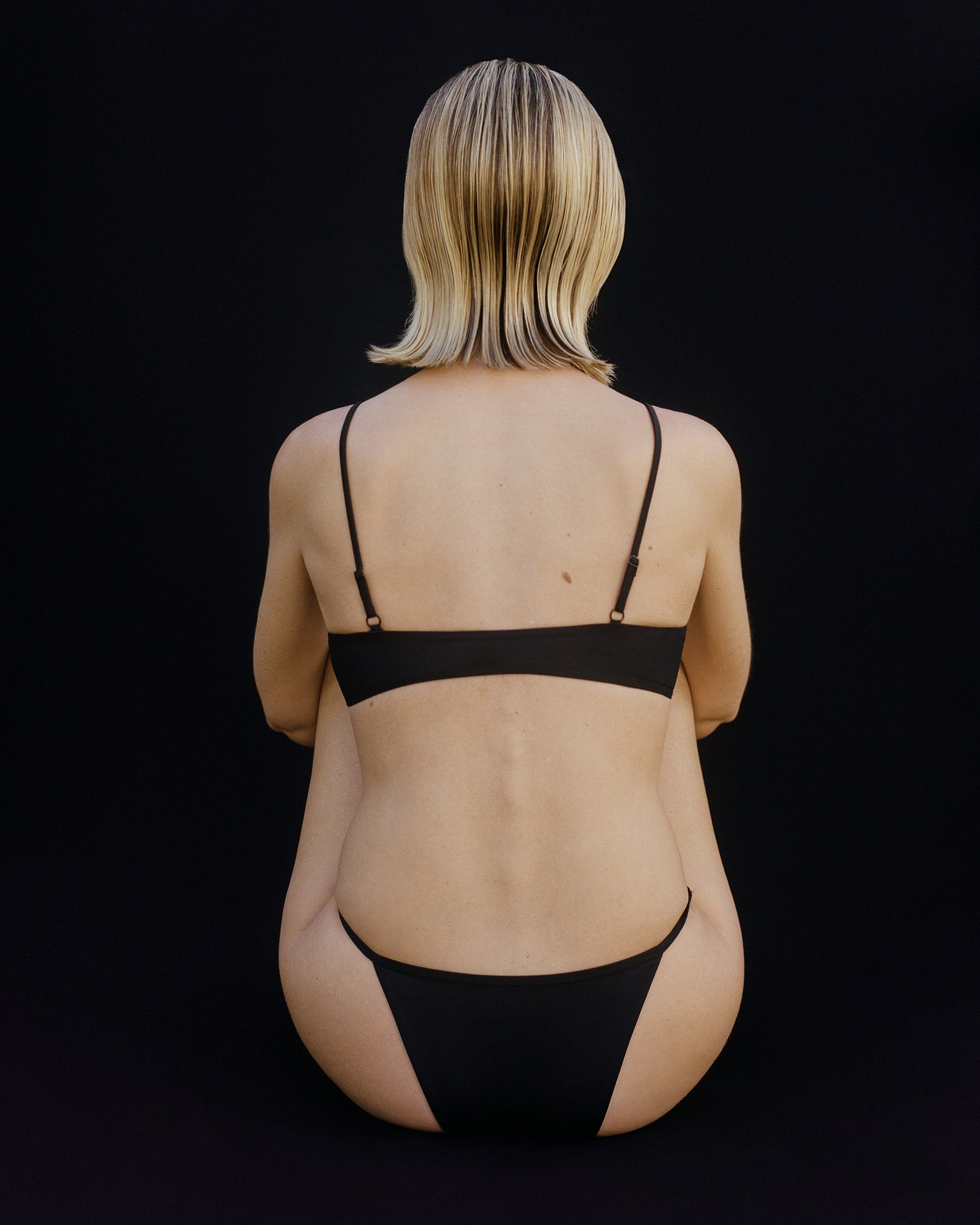 STRING SWIM BOTTOM - BLACK