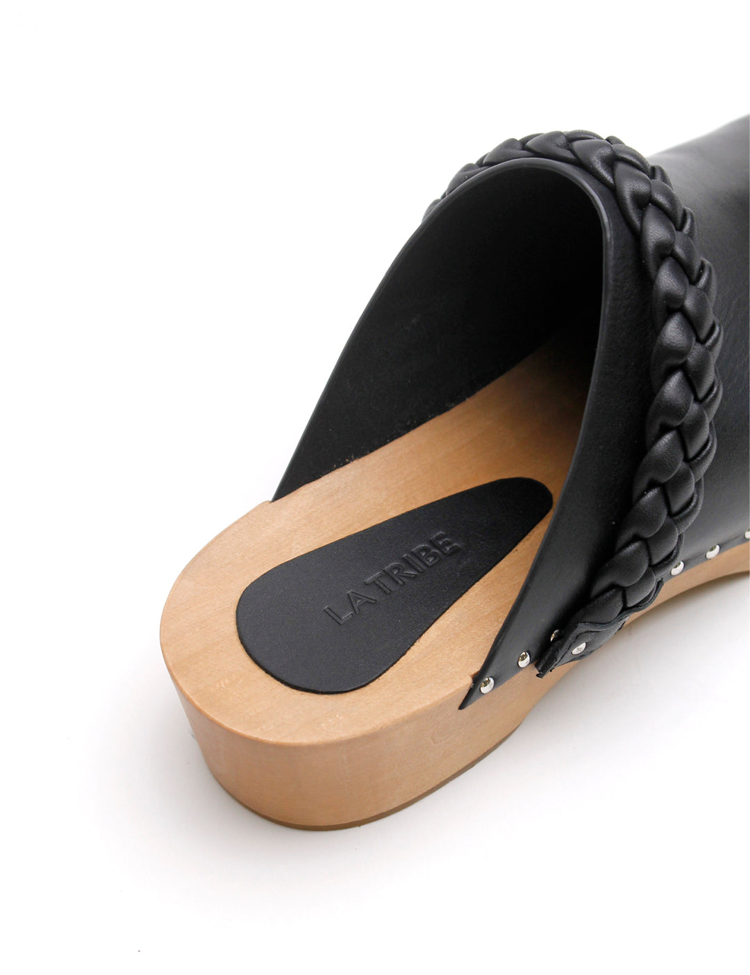 ANIKA WOODEN CLOG - BLACK