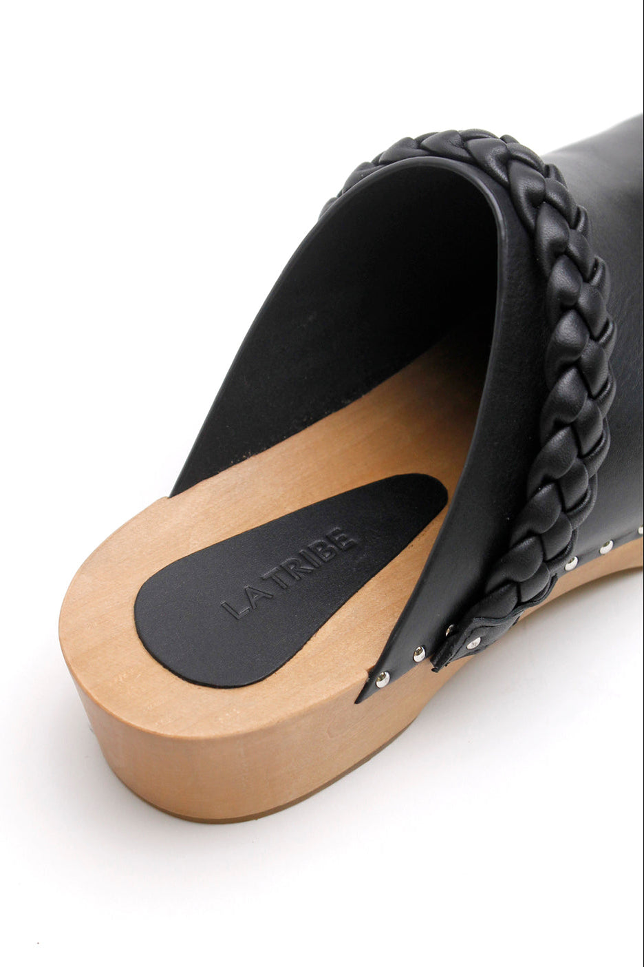 ANIKA WOODEN CLOG - BLACK