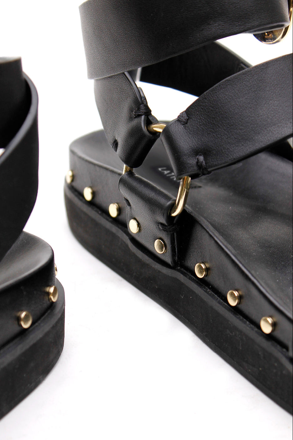 STUDDED SANDAL - BLACK/GOLD