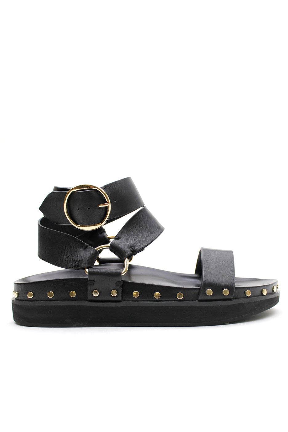 STUDDED SANDAL - BLACK/GOLD
