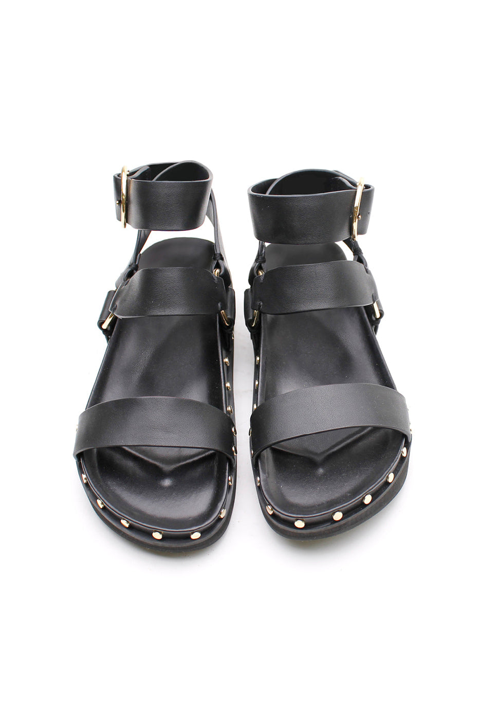 STUDDED SANDAL - BLACK/GOLD