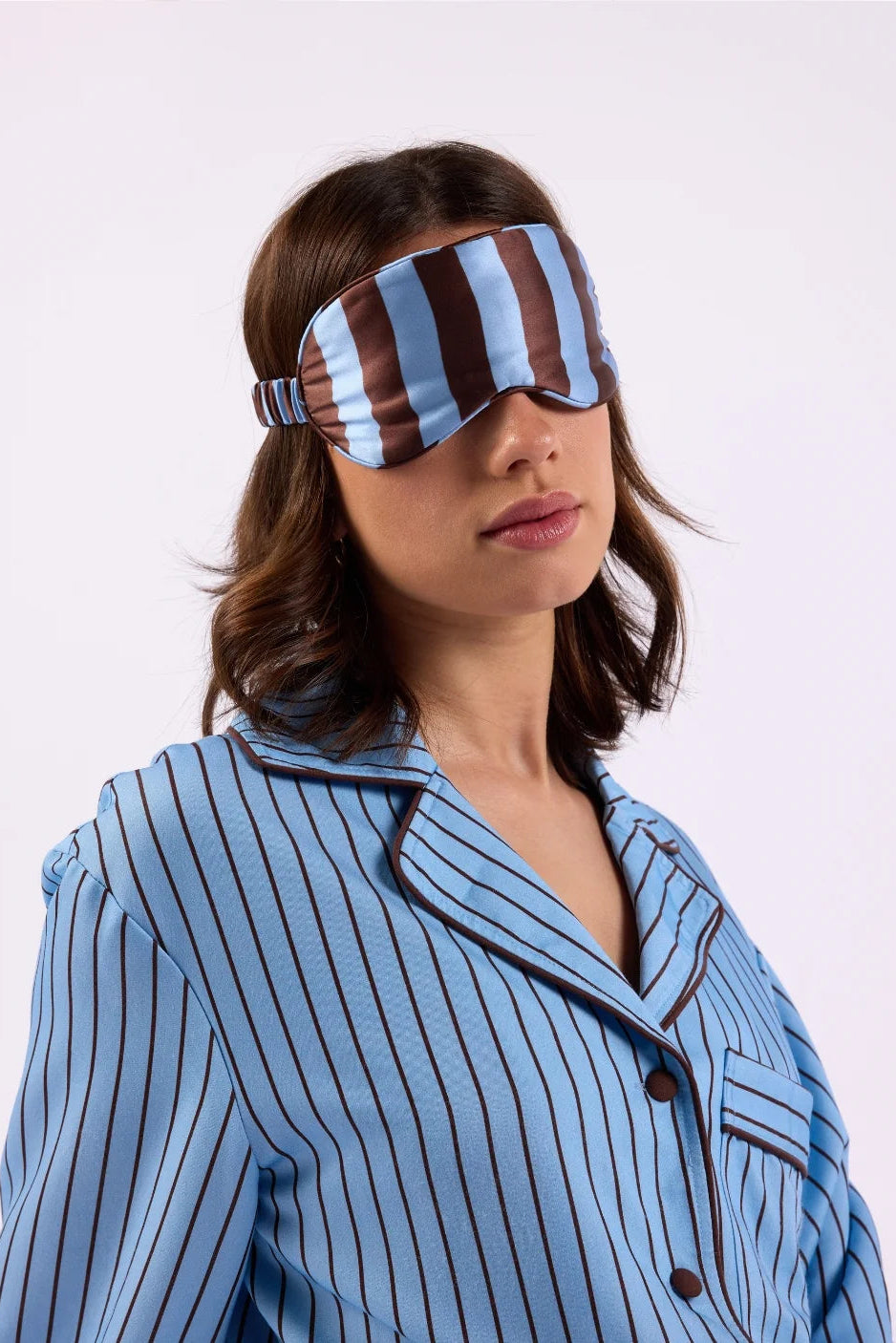 Silk Eyemask - Iced Chocolate Stripes