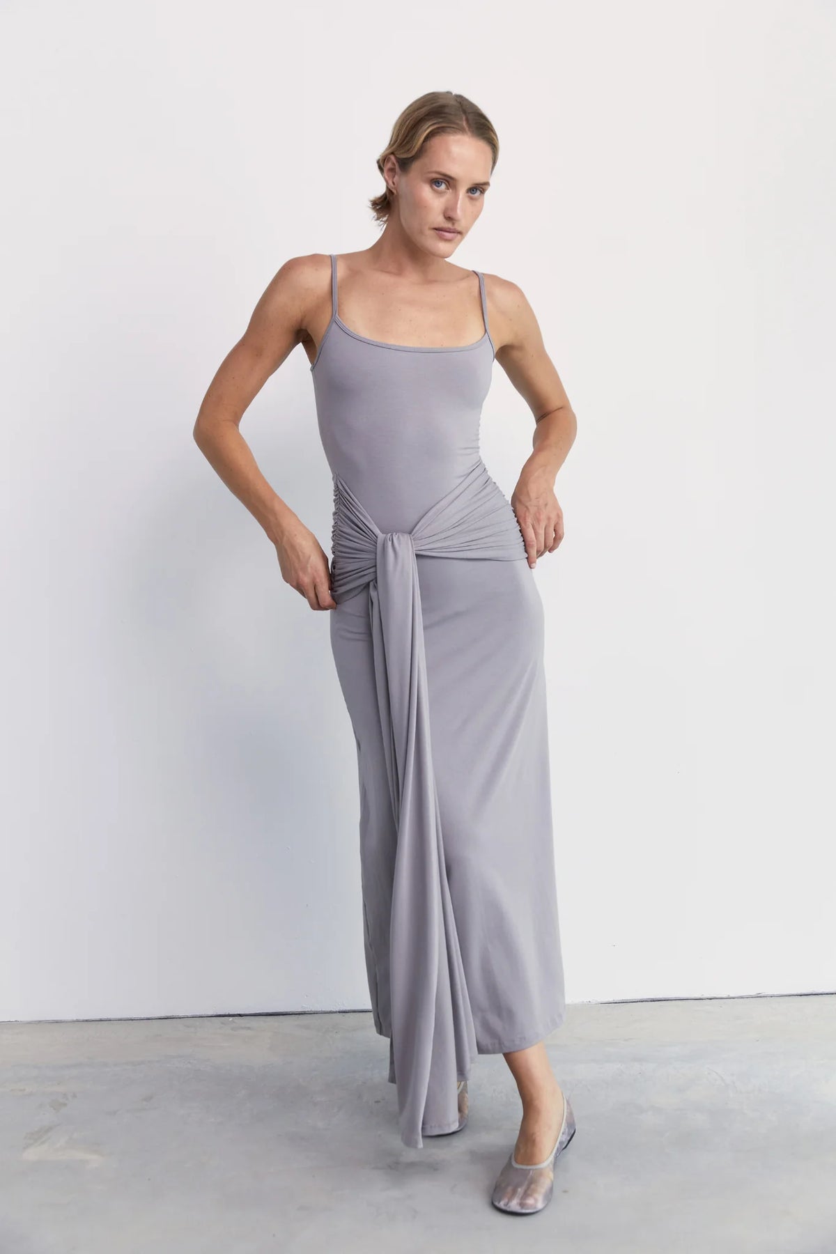 Wrap Dress - Pebble Grey