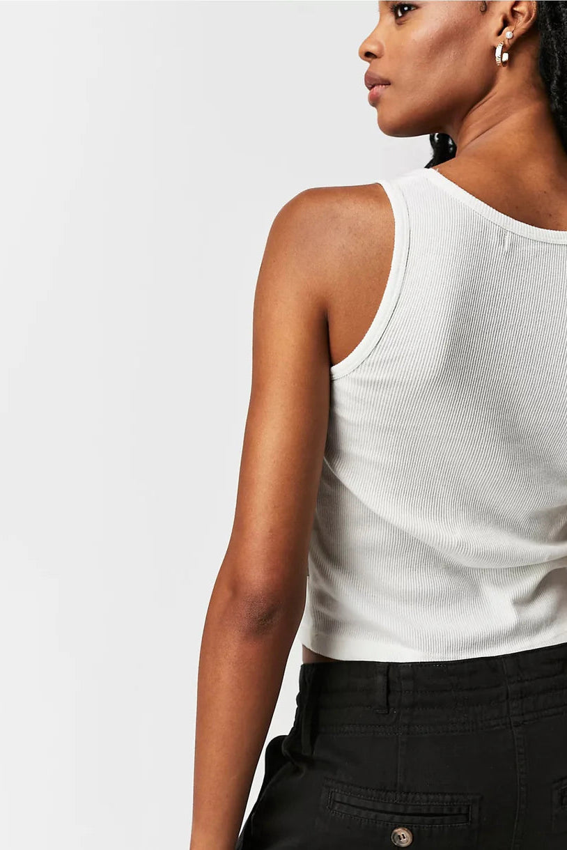 Infinite Love Rib Tank - White