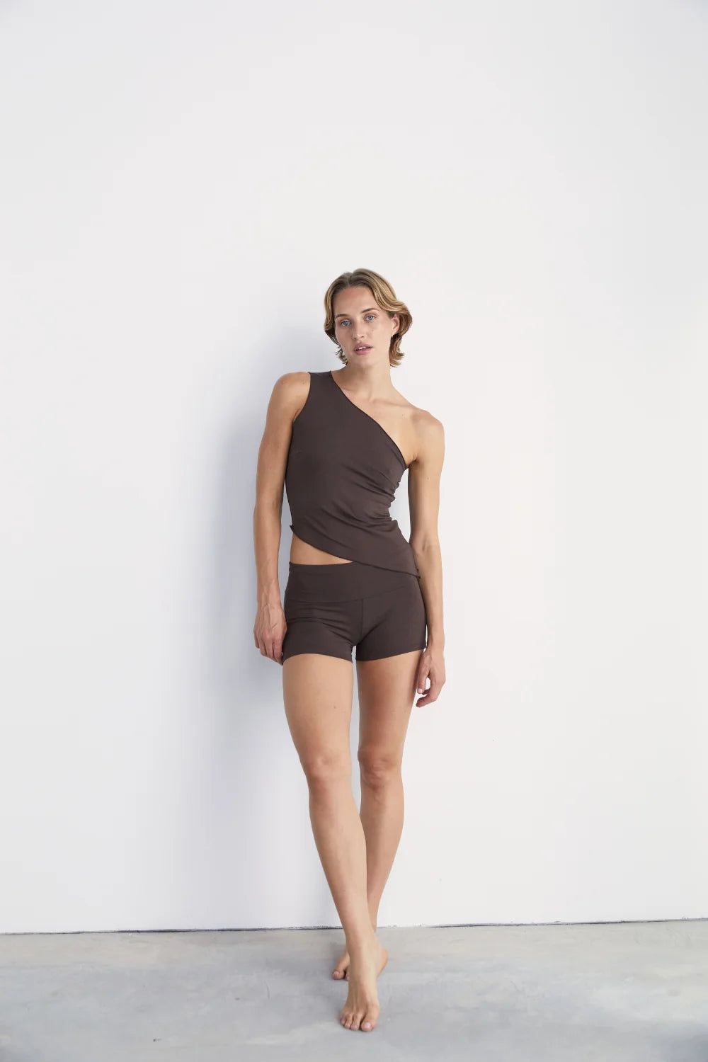 Fold Over Mini Short 3" - Dark Brown