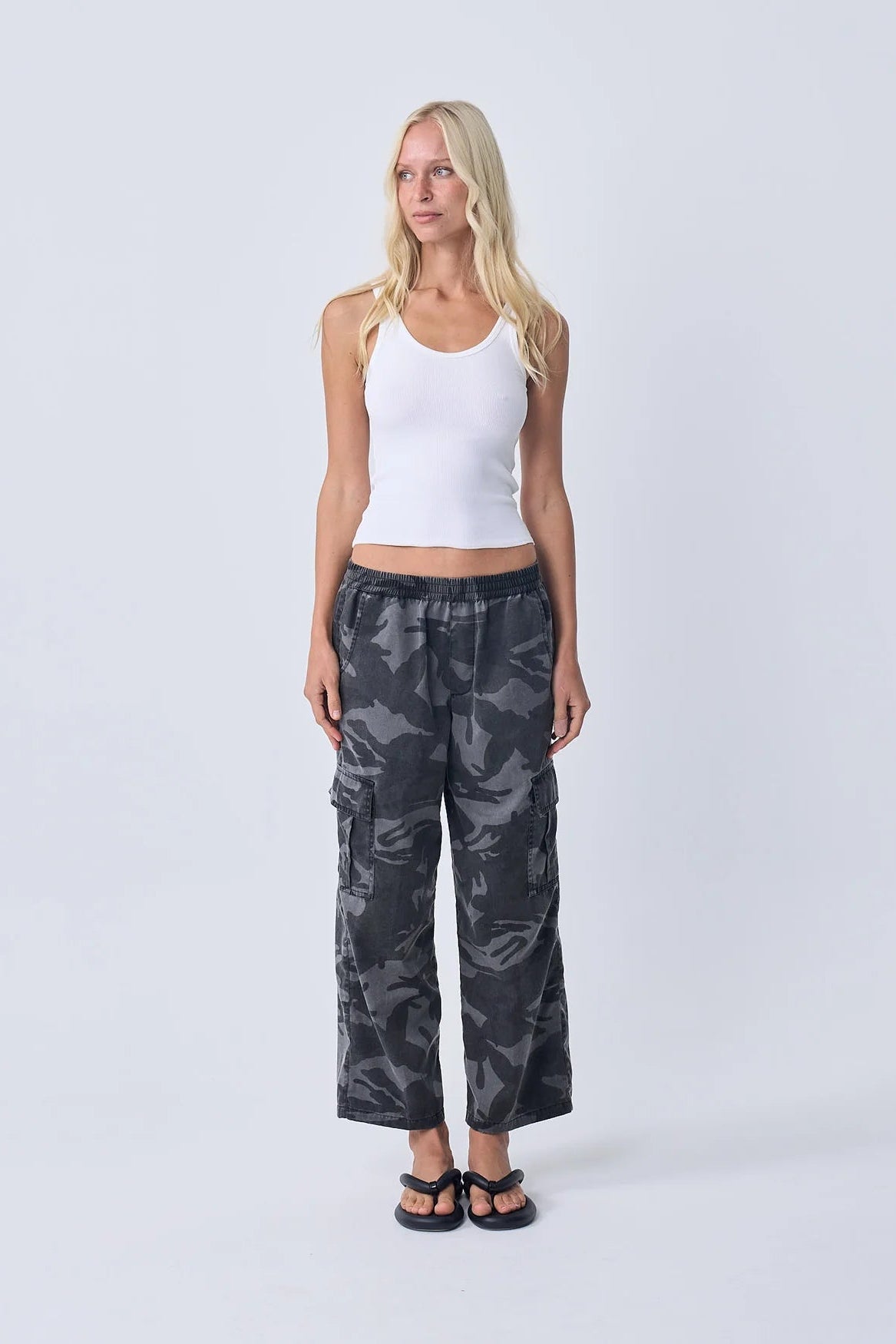 Cargo Pants - Washed Camo Black