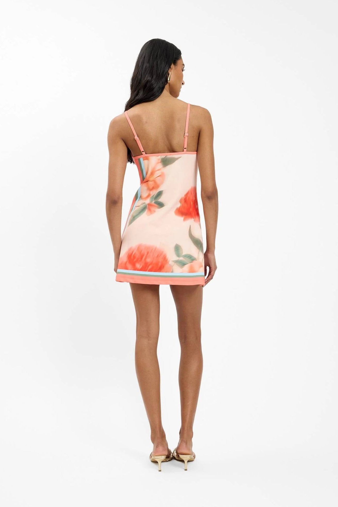 Fitted Mini Dress | Peach Floral