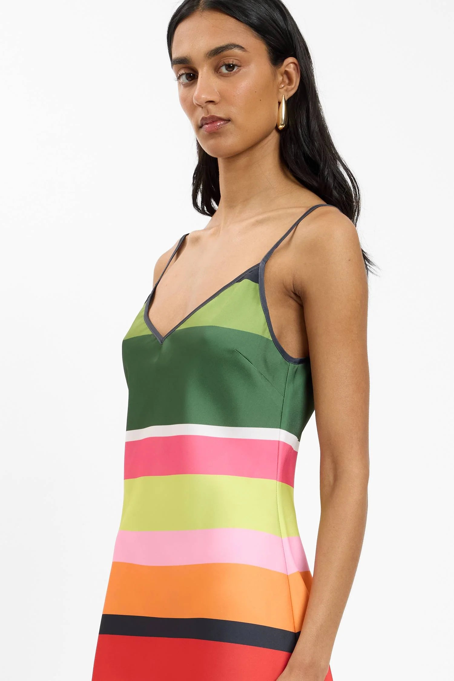 Bias Mini Dress - Emerald Stripe