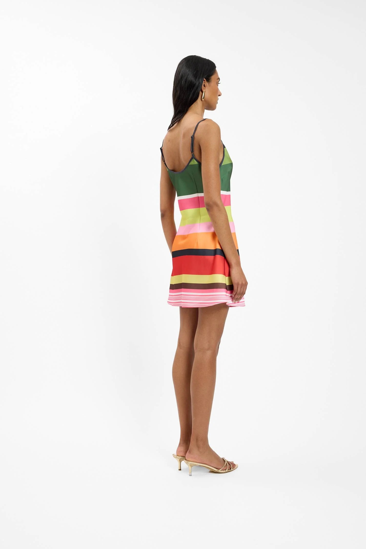 Bias Mini Dress - Emerald Stripe