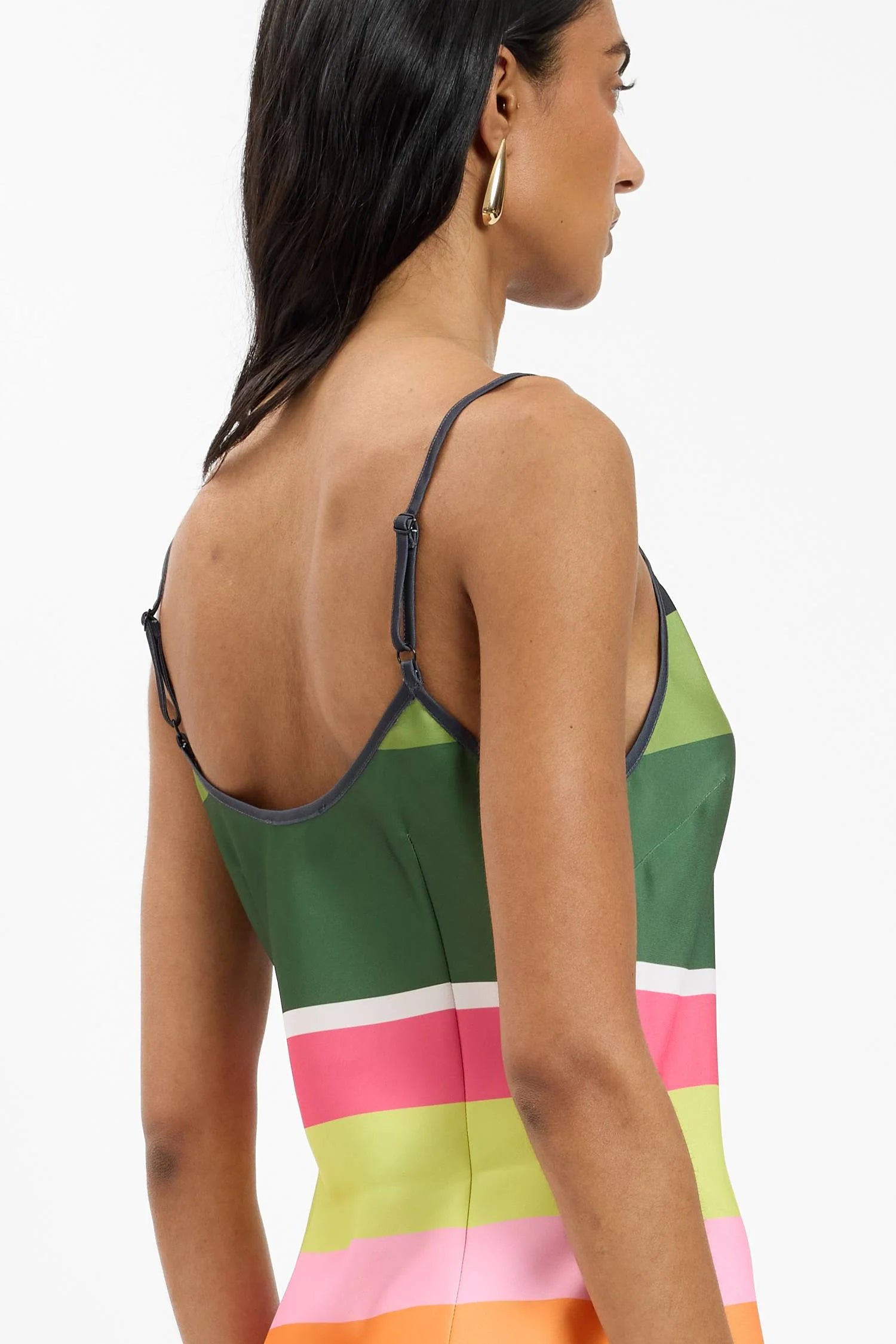 Bias Mini Dress - Emerald Stripe