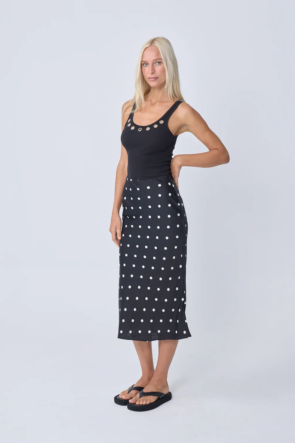 Polka Dot Skirt - Black