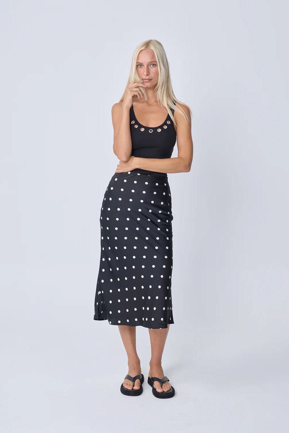 Polka Dot Skirt - Black