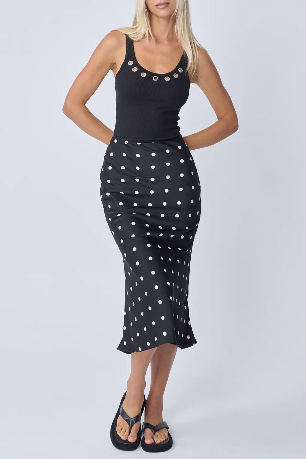 Polka Dot Skirt - Black