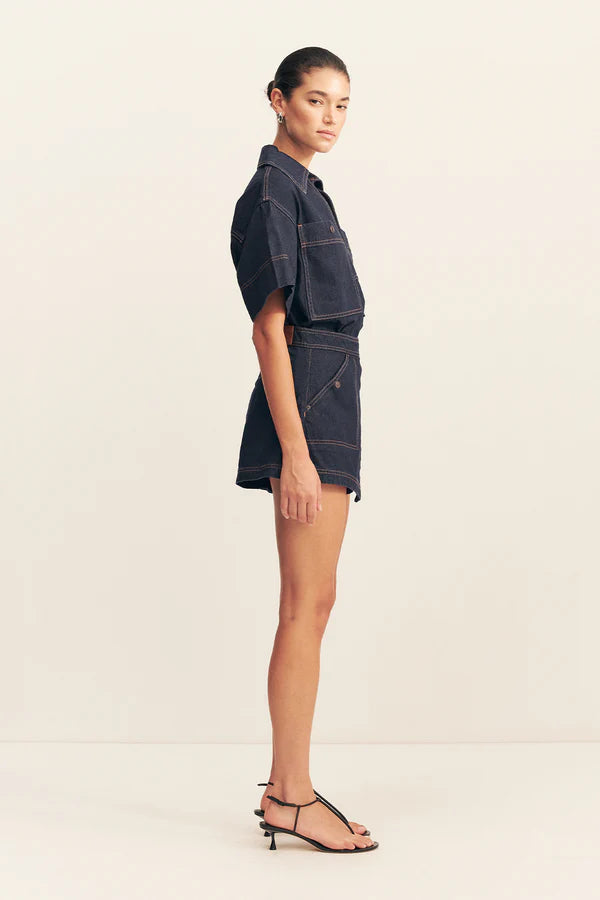 RITA WRAP DETAIL SKORT - DEEP INDIGO