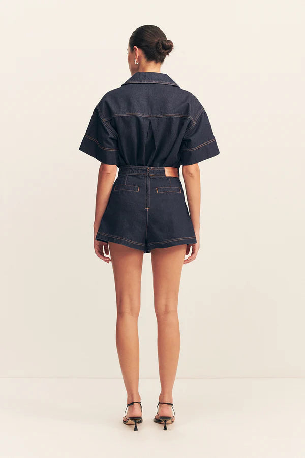 RITA WRAP DETAIL SKORT - DEEP INDIGO