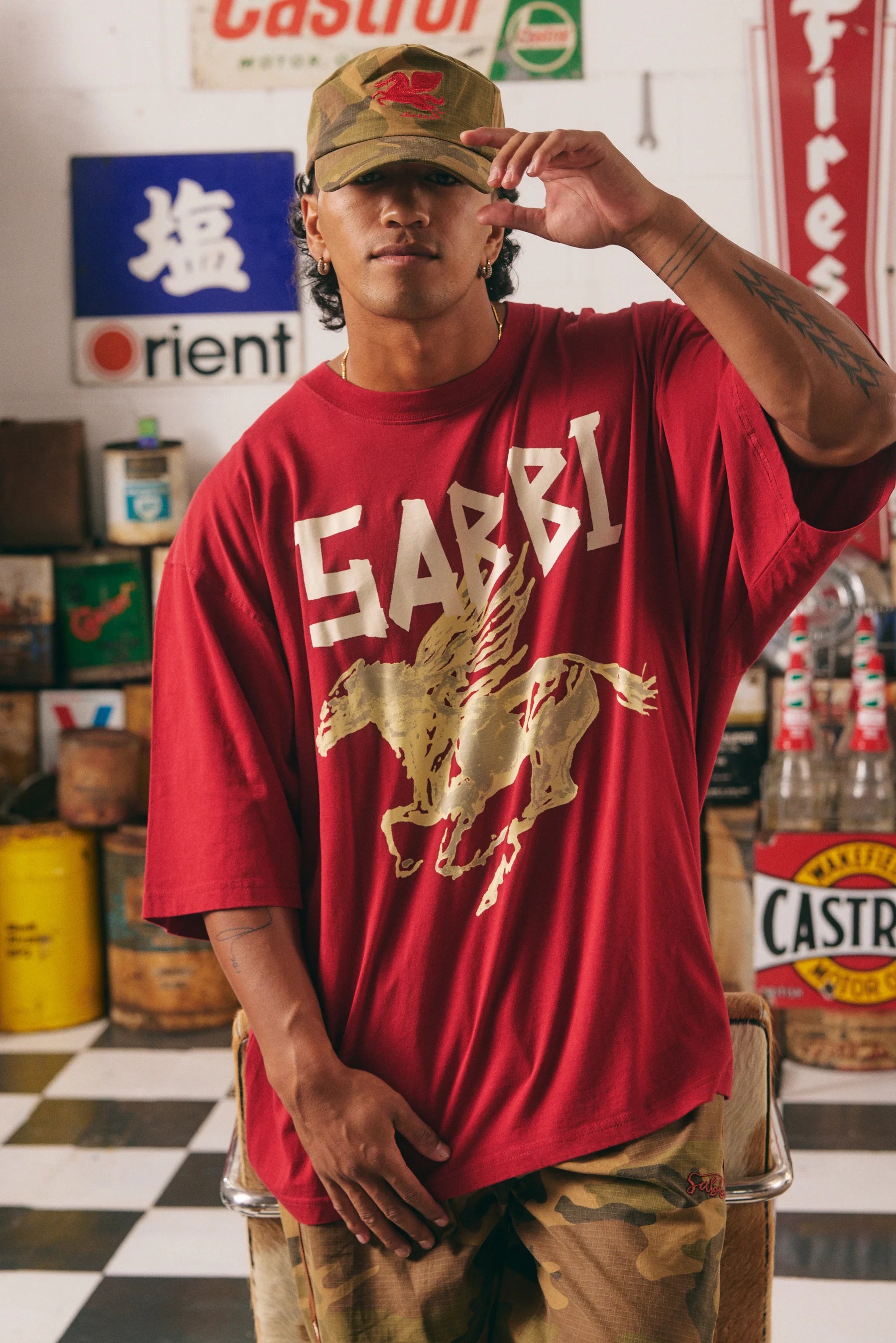 THE VERY OVERSIZED RHINESTONE TEE - RED
