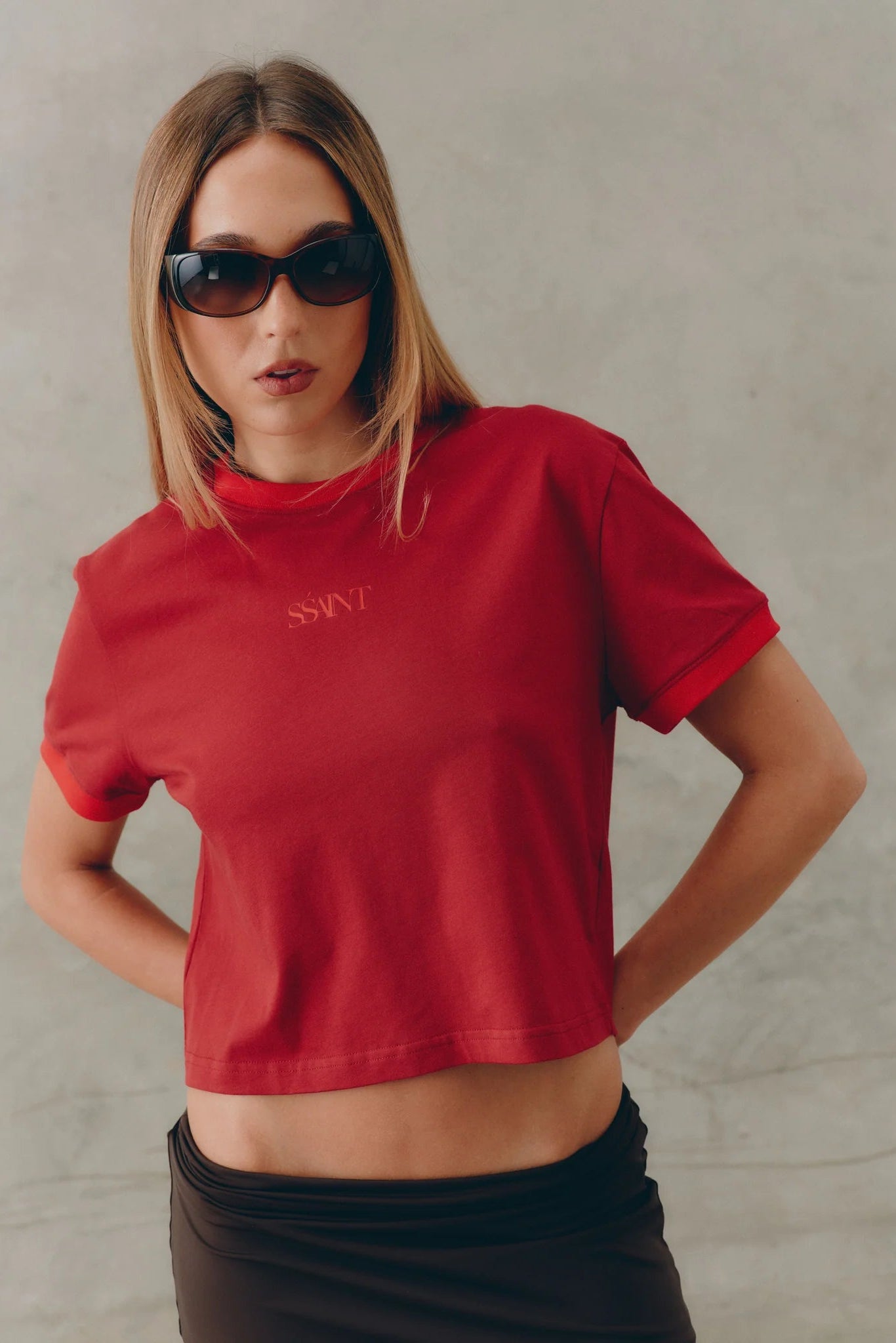 SŚAINT LOGO BABY TEE - RED