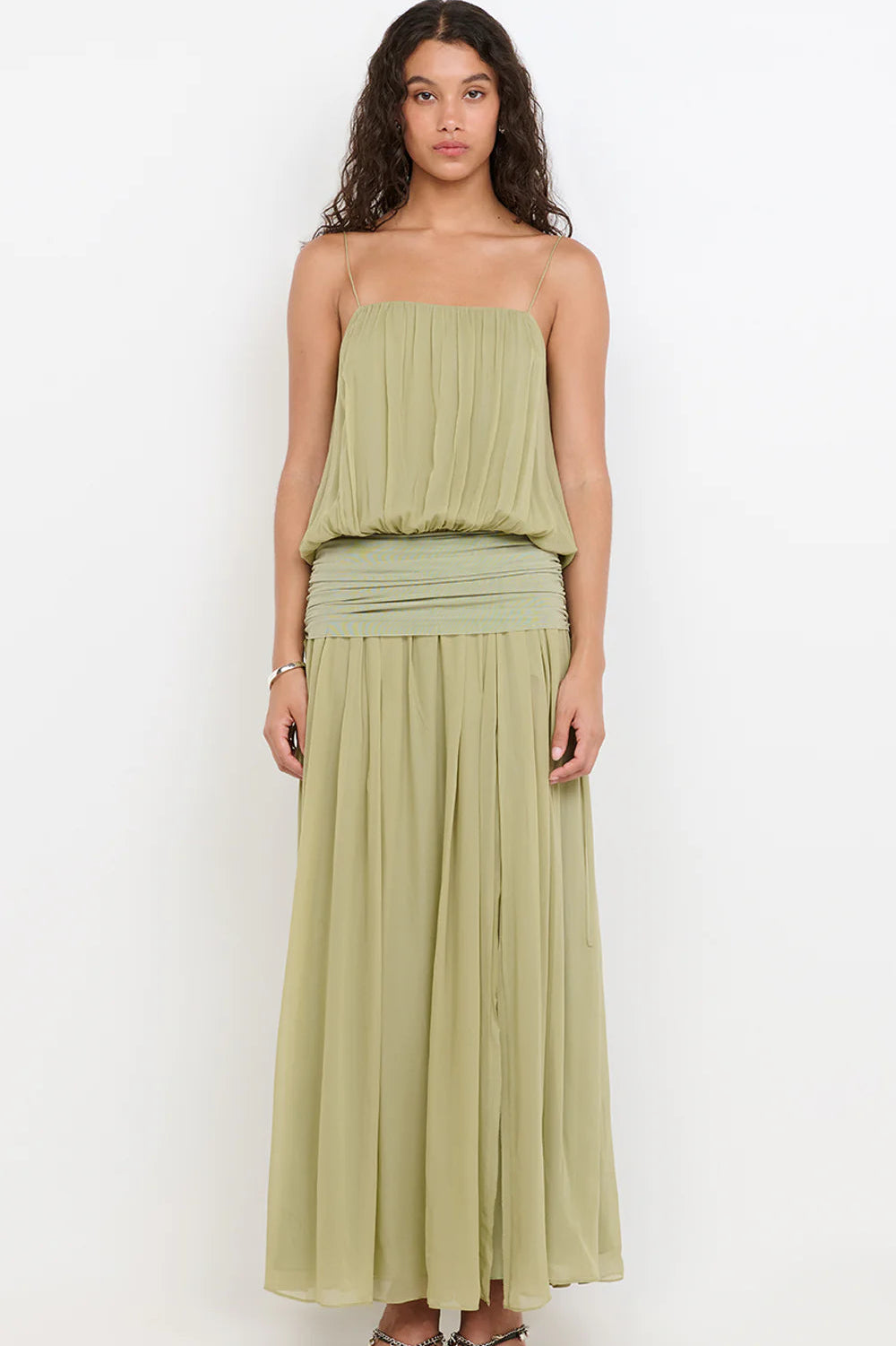 Camille Blouse Dress - Pistachio