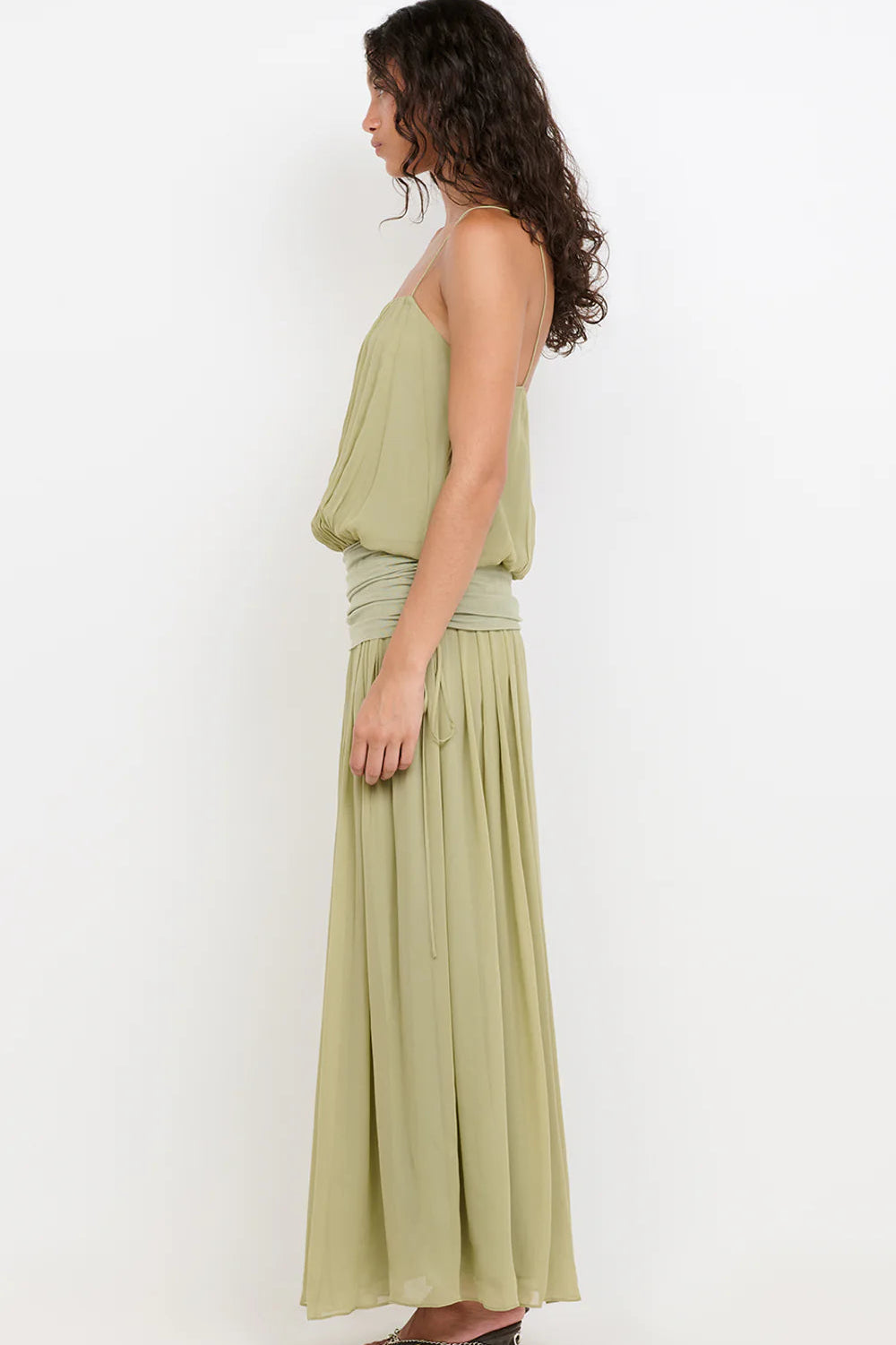 Camille Blouse Dress - Pistachio