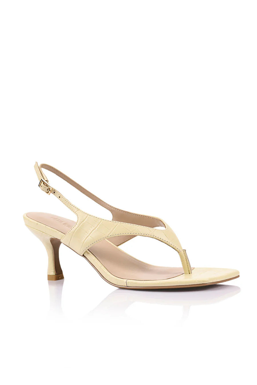 Christina Sandal Butter Croc-Embossed Leather