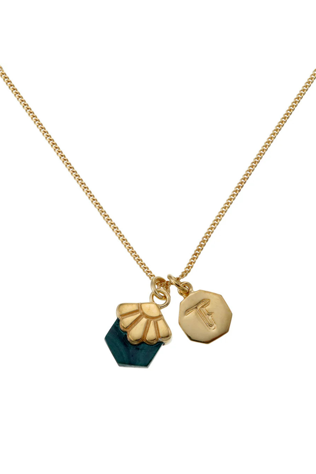 MINI DECO DAISY - NECKLACE - MALACHITE - GOLD