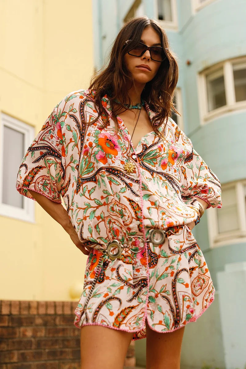 Both Sides Now Silk Satin Oversized Shirt