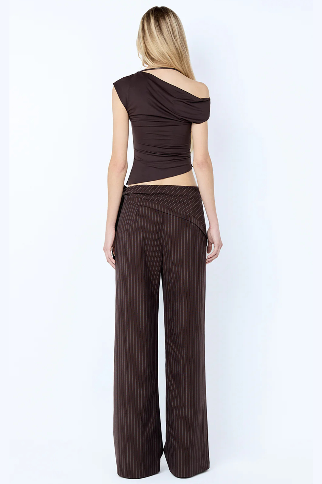 ANDRE OVERLAY PANT - CHOCOLATE PINSTRIPE