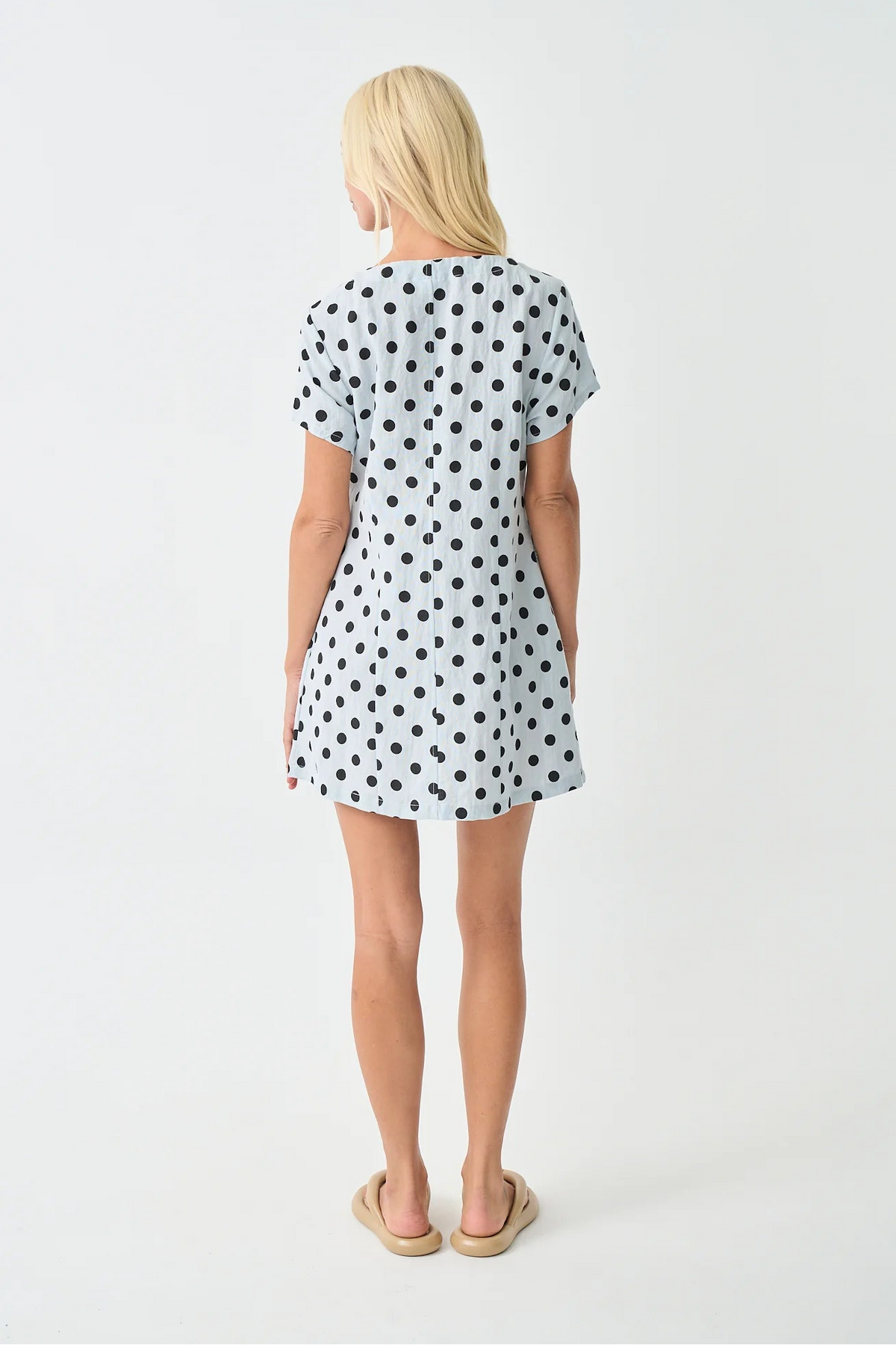 Cove Mini Dress - Polka Dot - Baby Blue