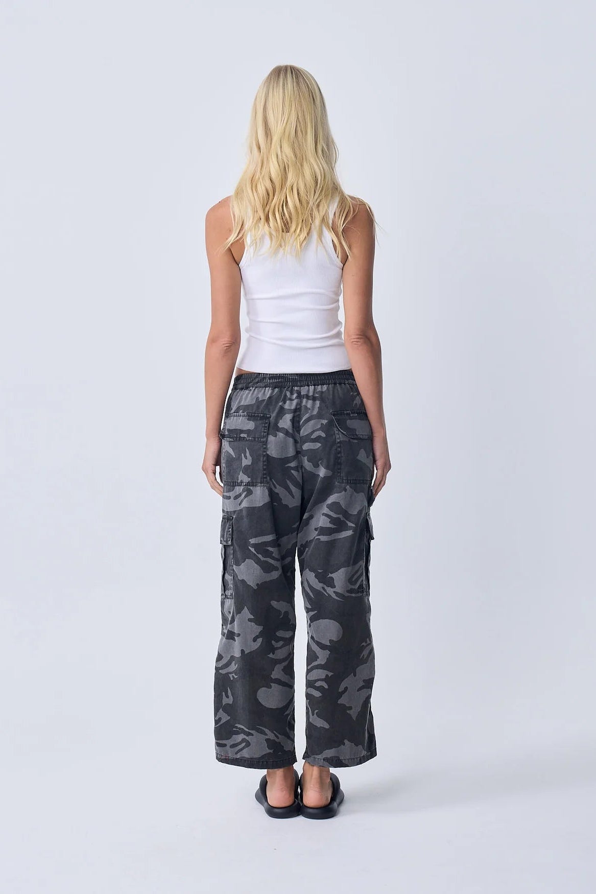 Cargo Pants - Washed Camo Black