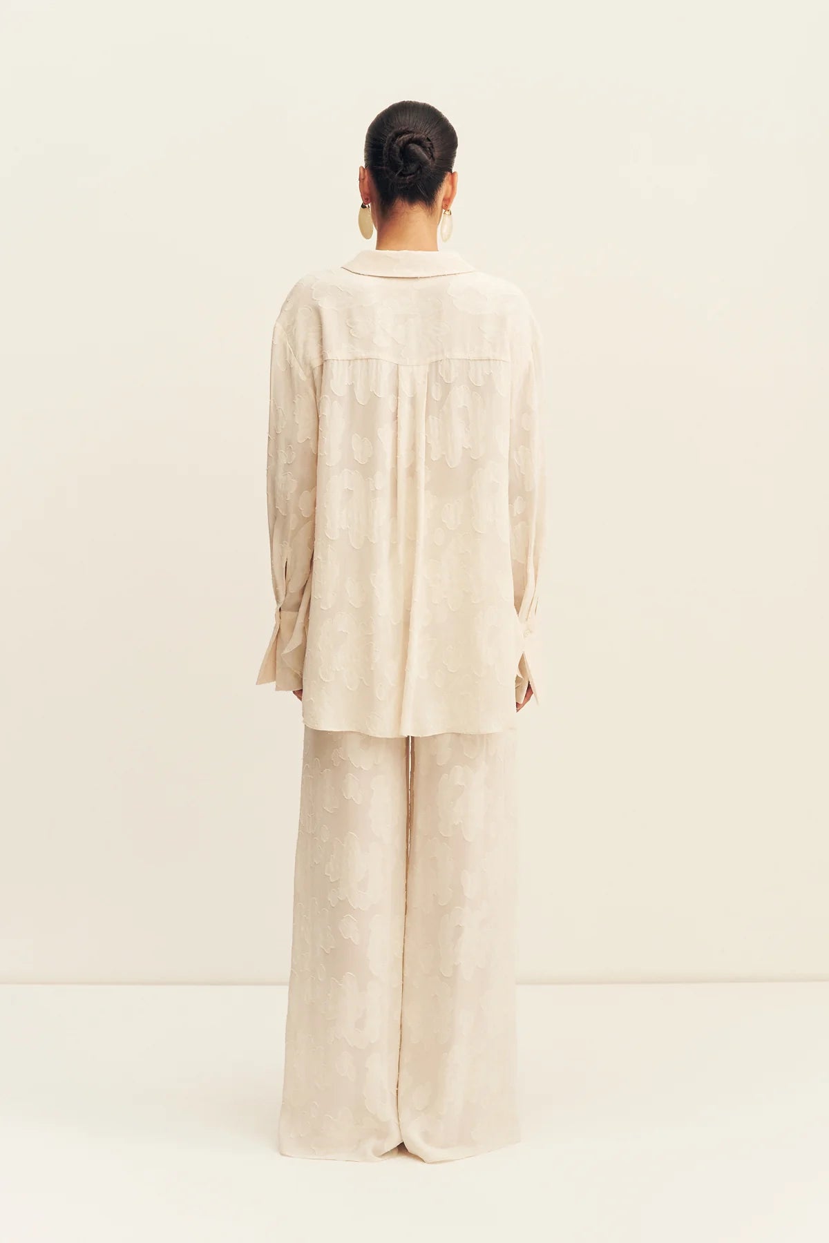 Bowery Jacquard Sheer Shirt - Bone