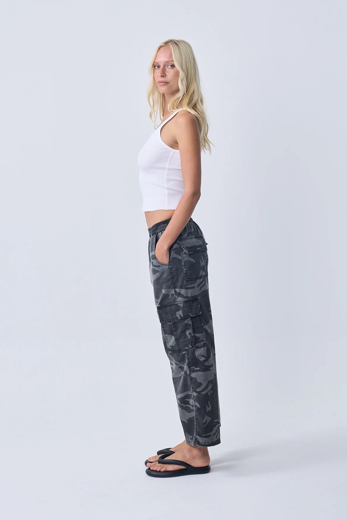 Cargo Pants - Washed Camo Black