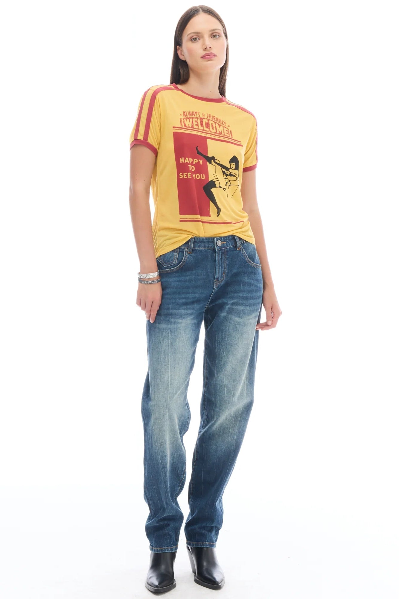 Happy To See You Retro Sports Tee