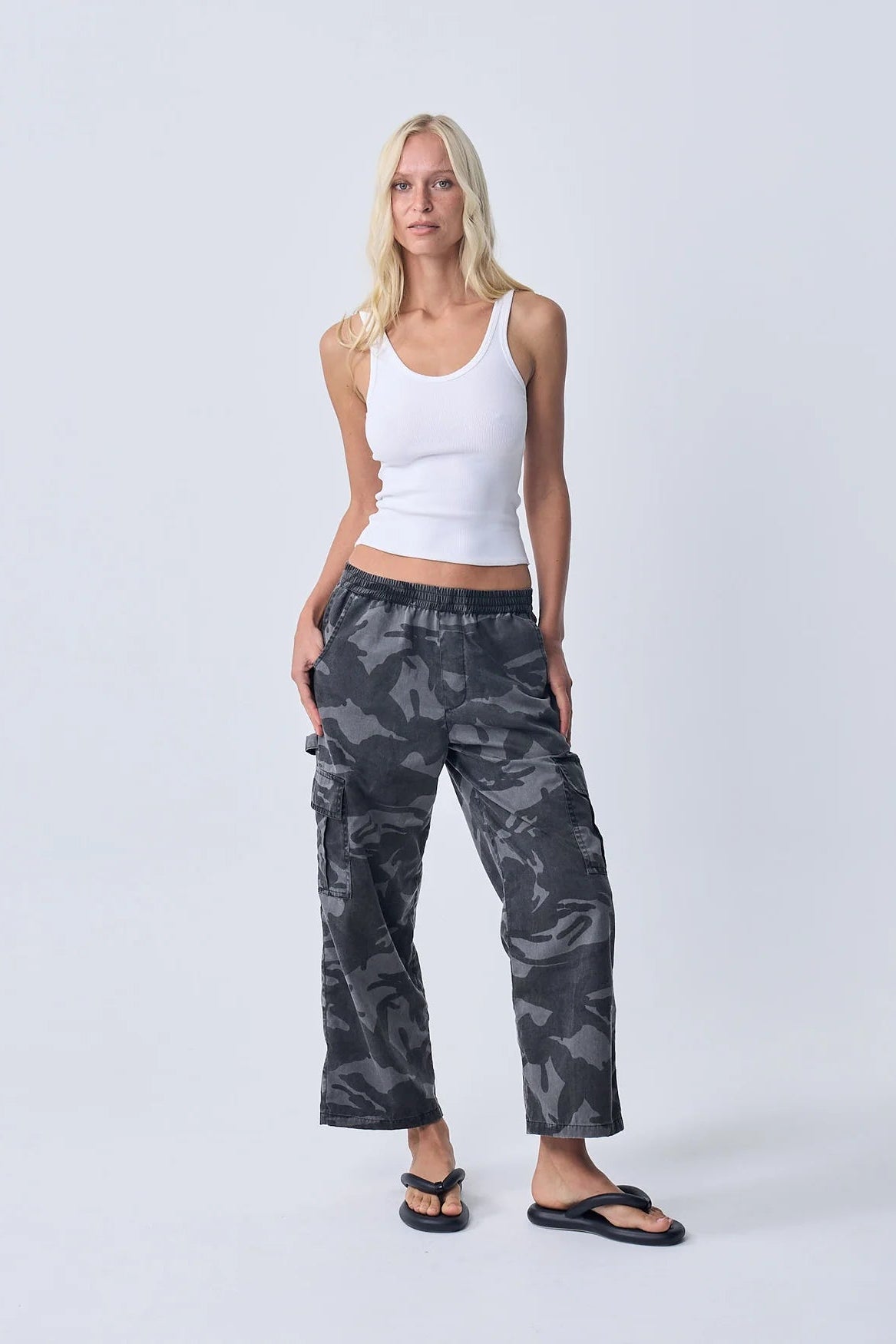 Cargo Pants - Washed Camo Black