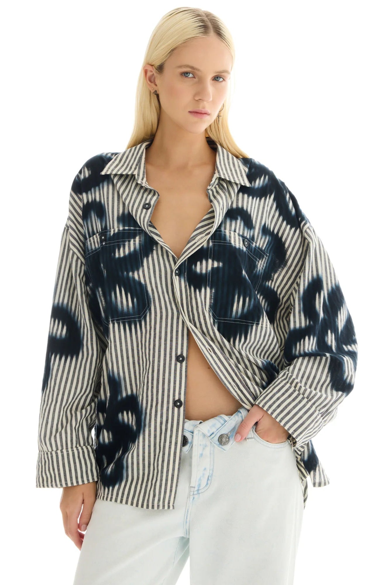 Floral Street Hand Spray Stripe Shirt