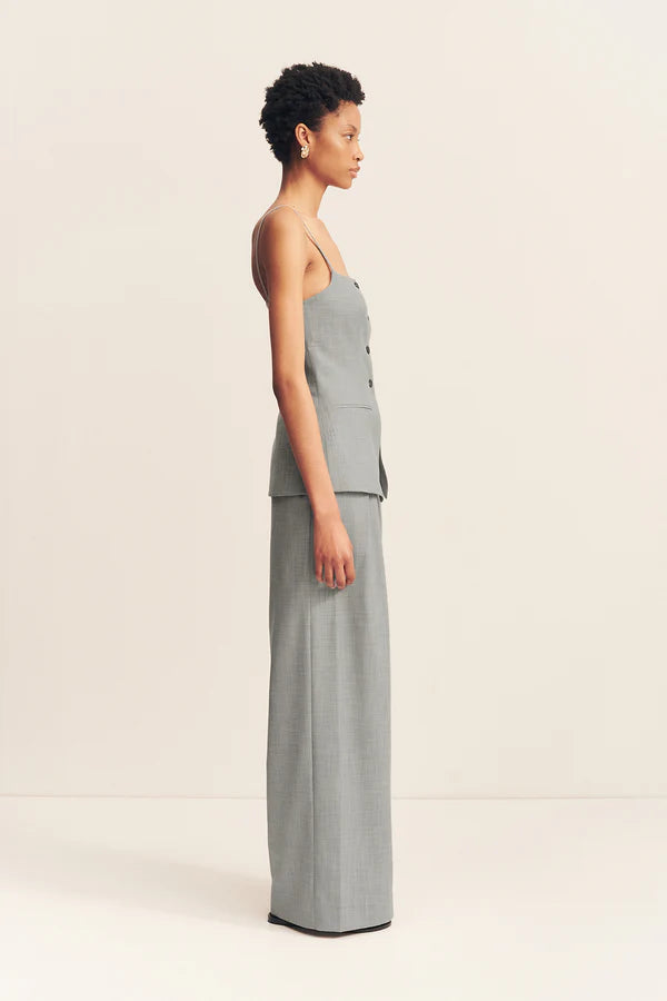 asher tailored top - smoke grey
